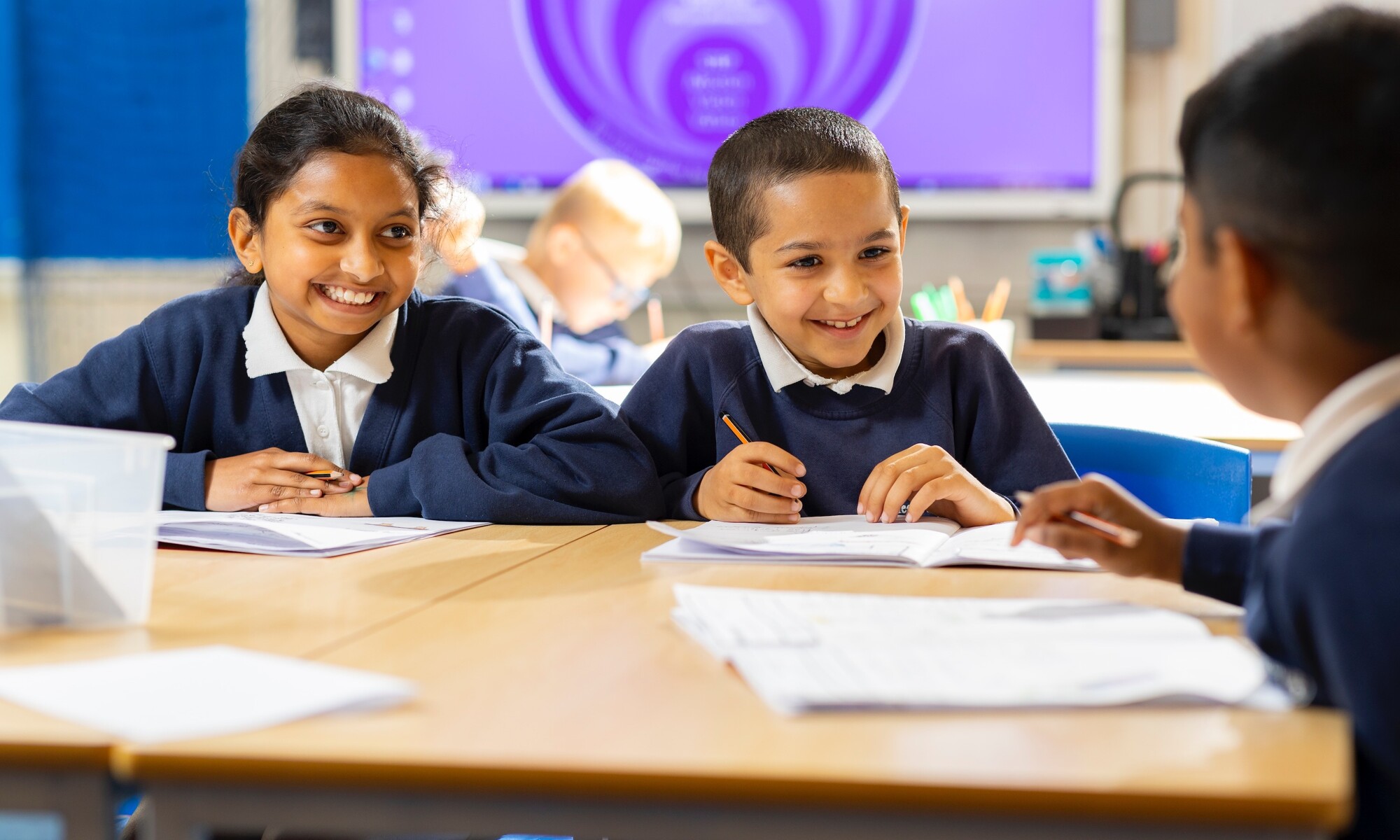 Applegarth Academy Image of Three Pupils in the Classroom